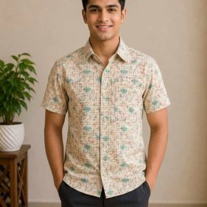 ক্রিম প্রিন্টেড শার্ট 01